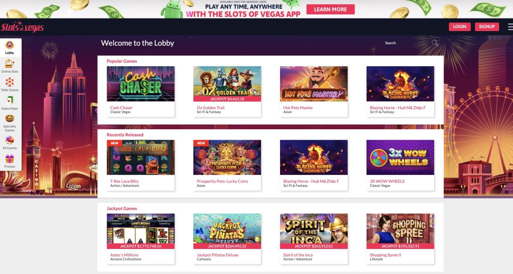 Slots of Vegas Casino Lobby